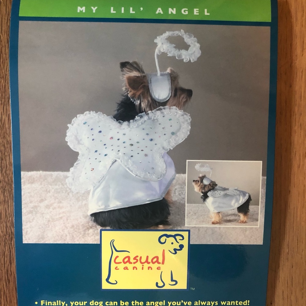 New Dog Angel Halloween Costume with Halo Headpiece